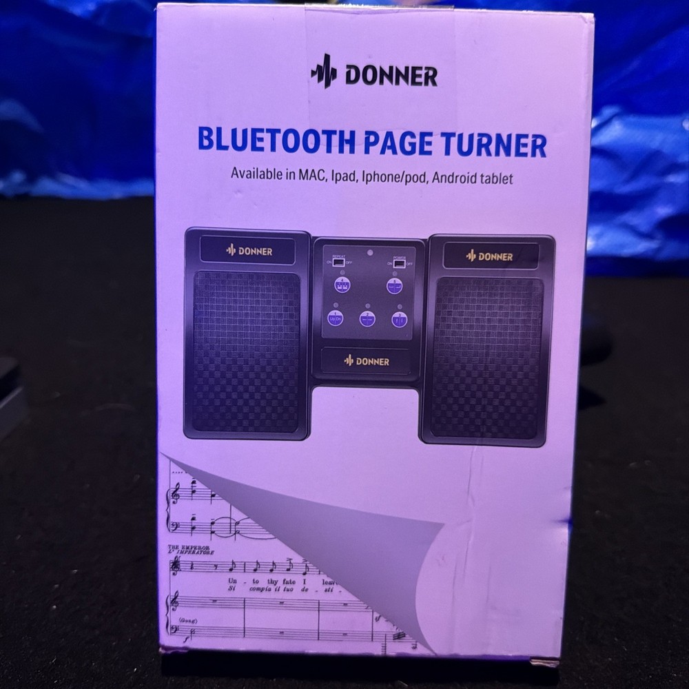 Donner Wireless Bluetooth Page Turner Pedal for iPad Tablets Rechargeable