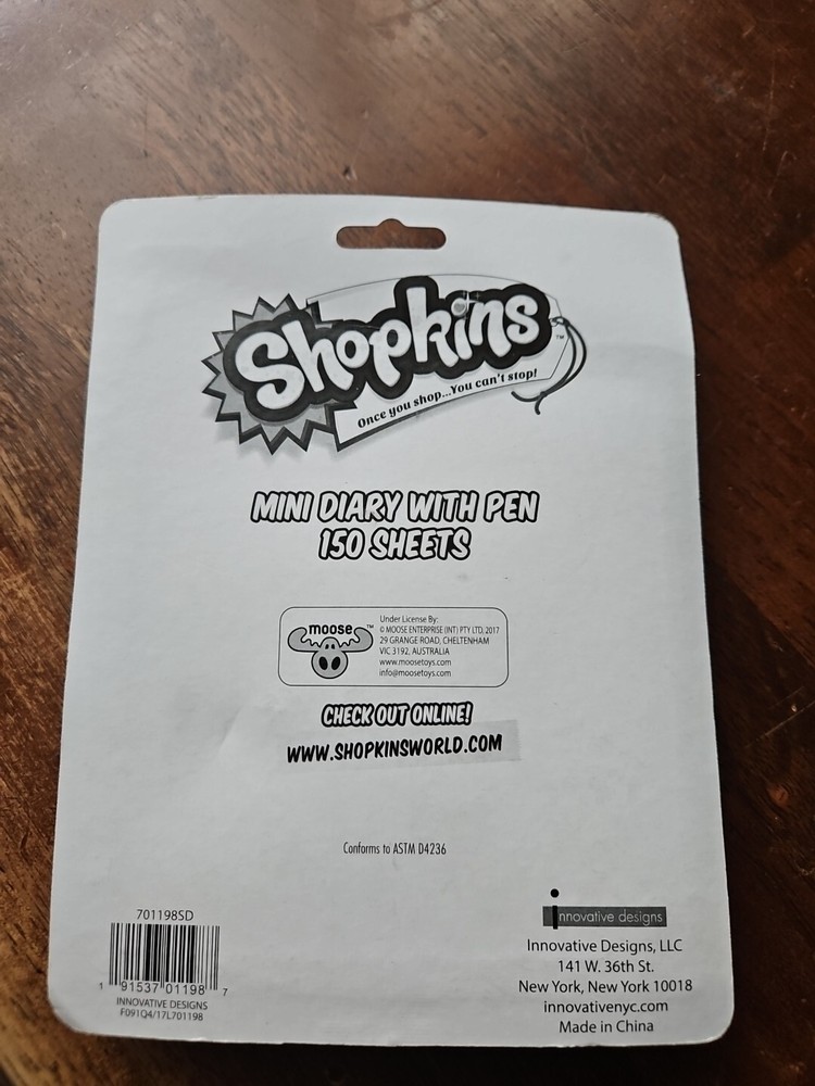 Shopkins Mini Diary With Pen