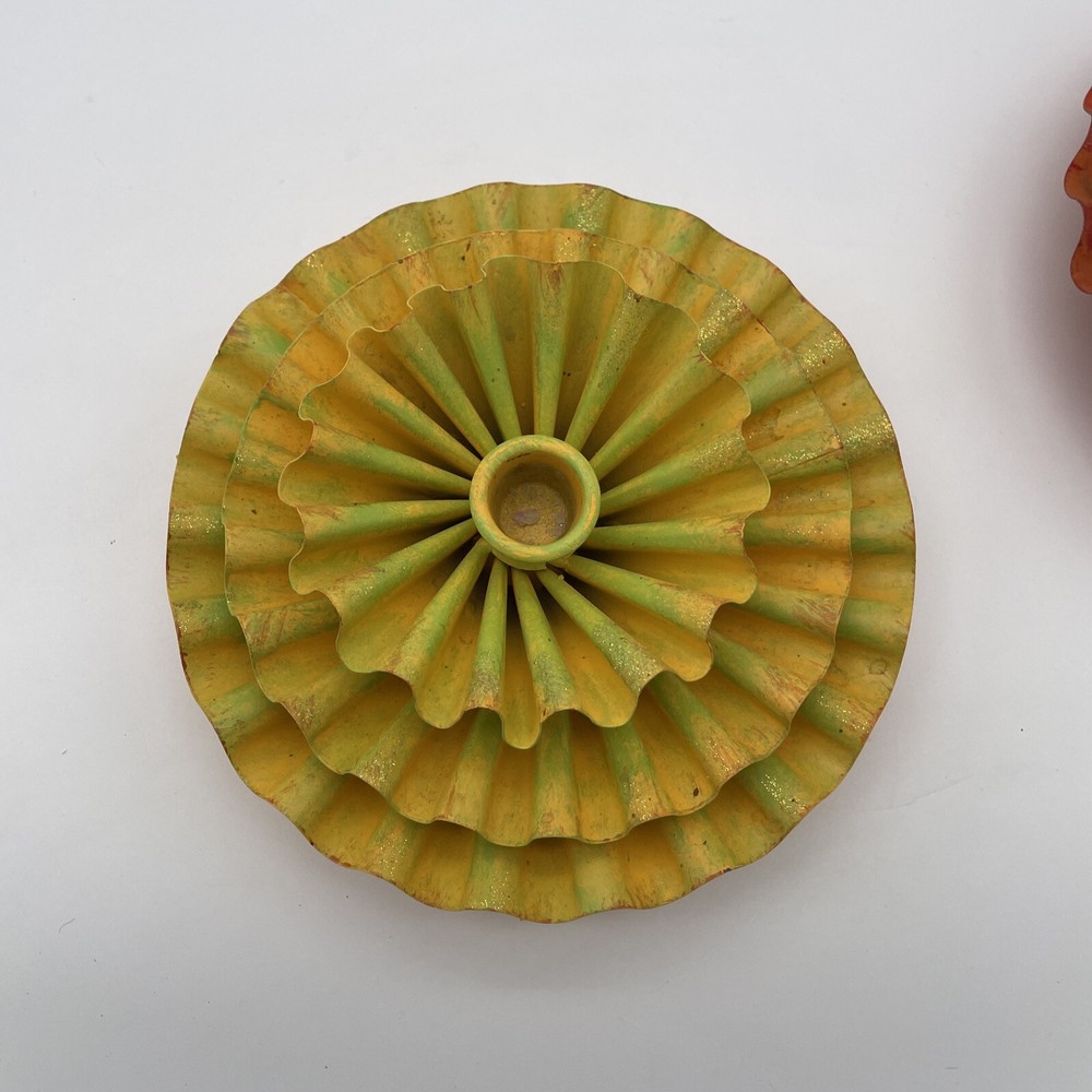 Zinnia Colorful Metal Candlestick Holders