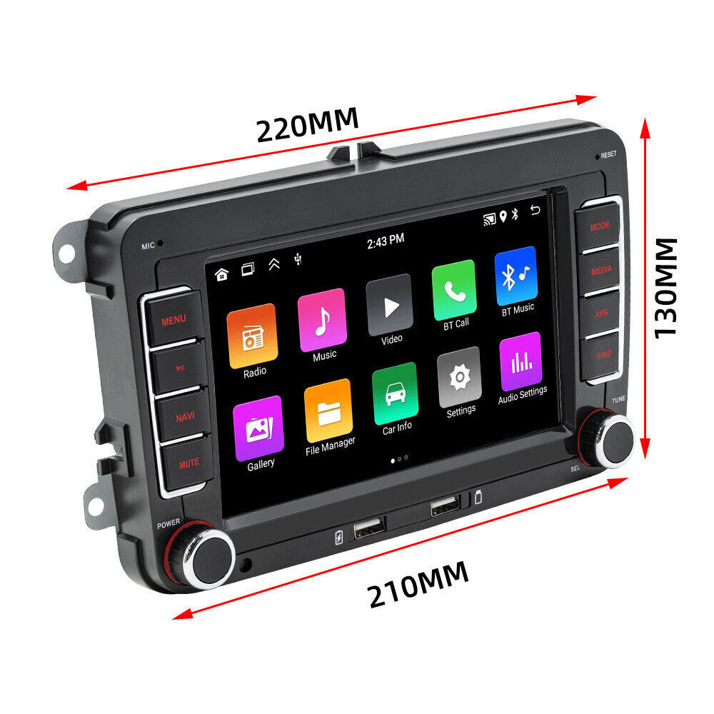 7'' Multimedia Player GPS Sat Nav Carplay Android 11 FM For VW Golf 5 6 Passat Polo
