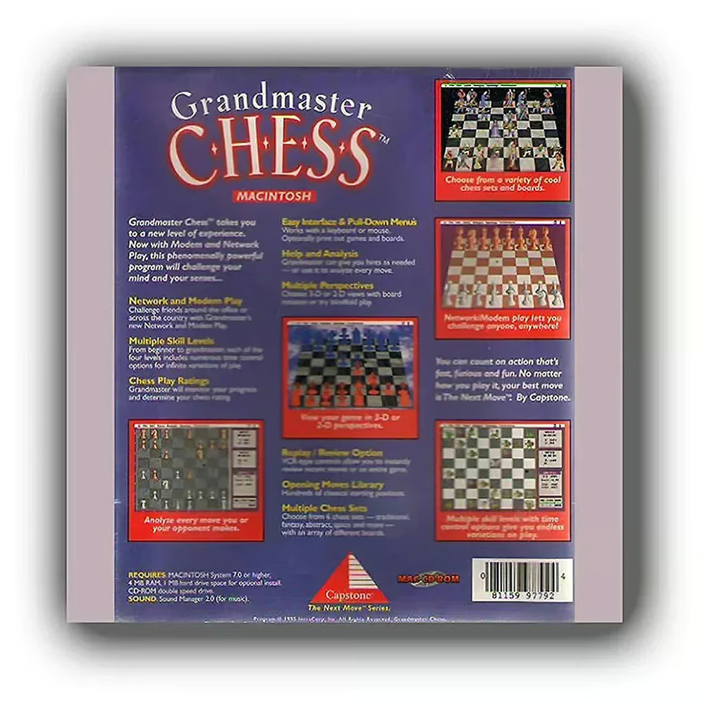 Vintage Macintosh Software Grandmaster Chess *NEW* [Capstone Apple Mac Computer]