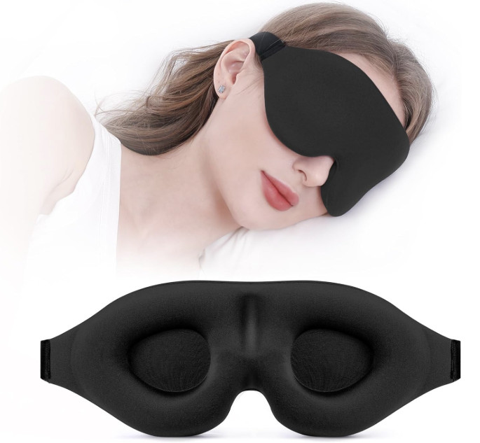 Sleep Mask for Side Sleeper, Complete Light Blocking 3D Sleeping Eye Mask, Soft