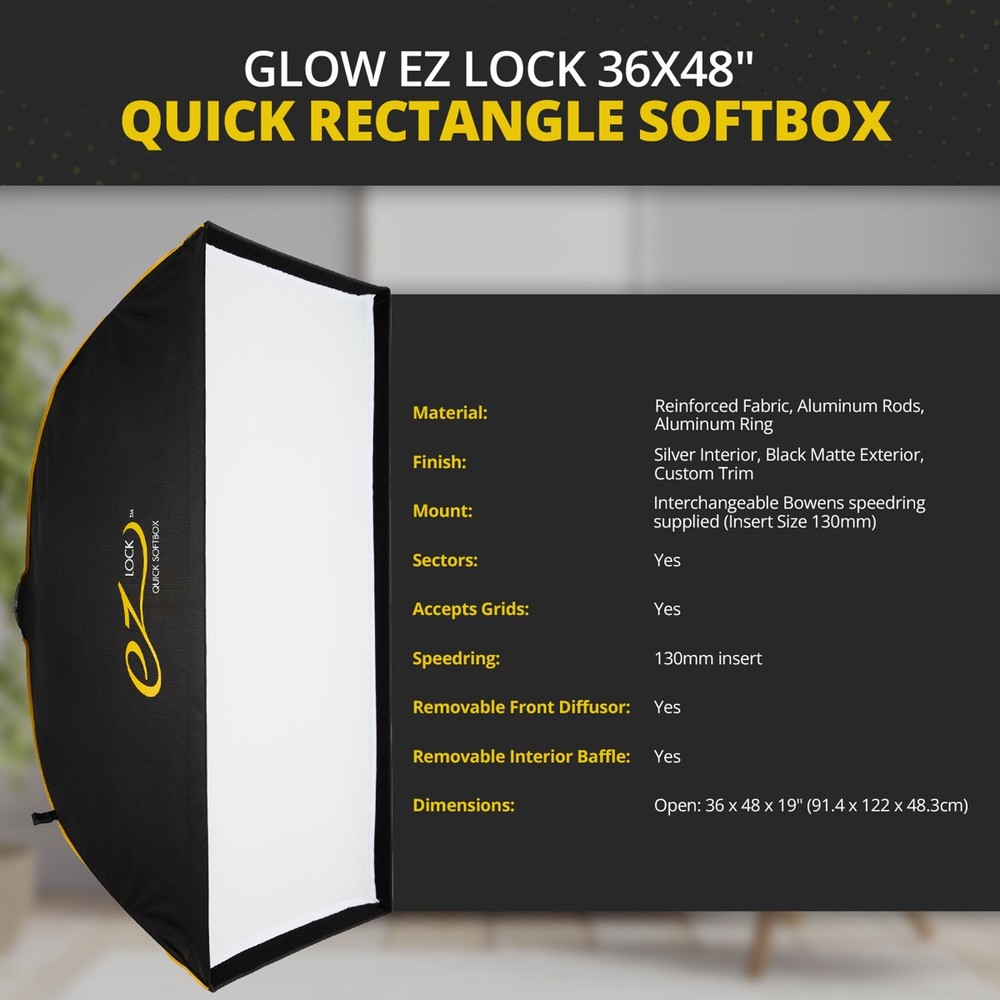 Glow EZ Lock 36x48" Quick Rectangle Softbox