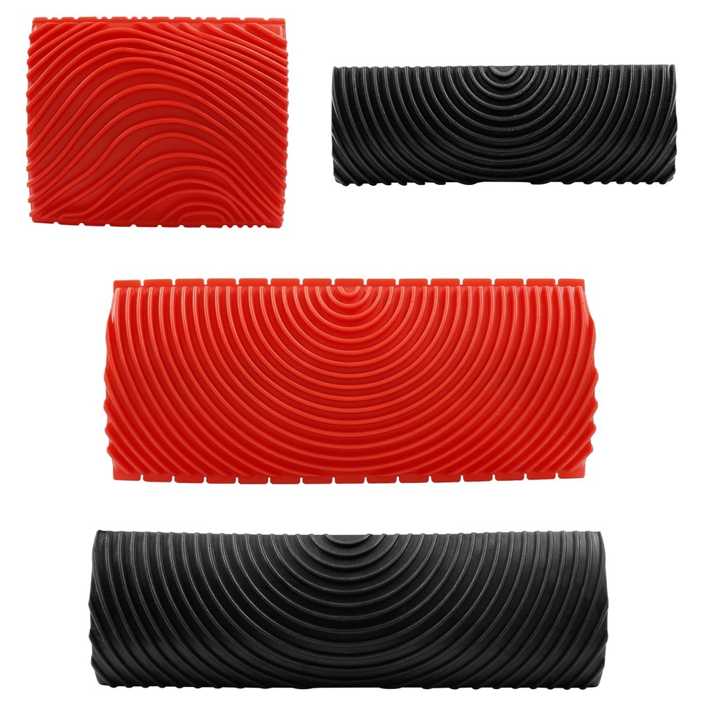 4 Pcs Wood Grain Tool, Rubber Graining Tool Texture Pattern DIY Wood Pattern ...