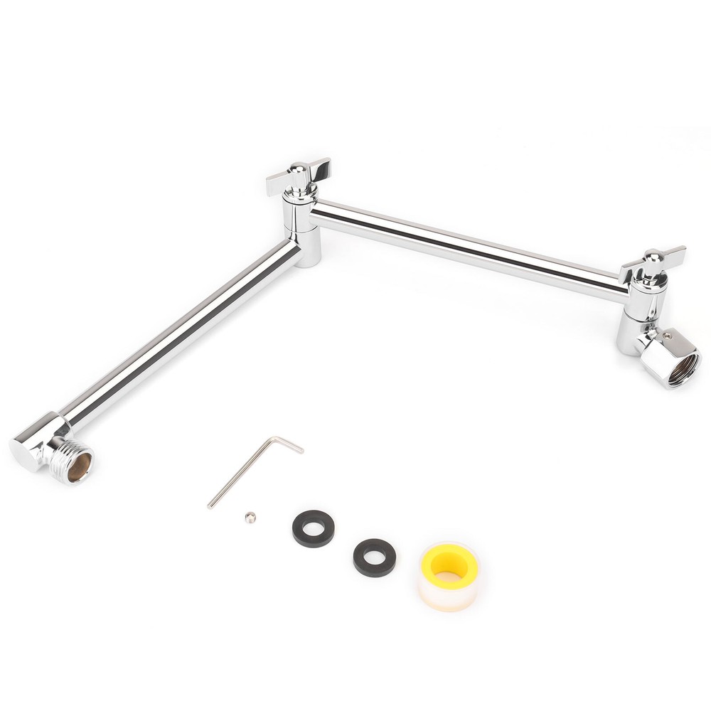 11 Inch Metal Shower Head Extension Arm,Solid Brass Height Angle Adjustable