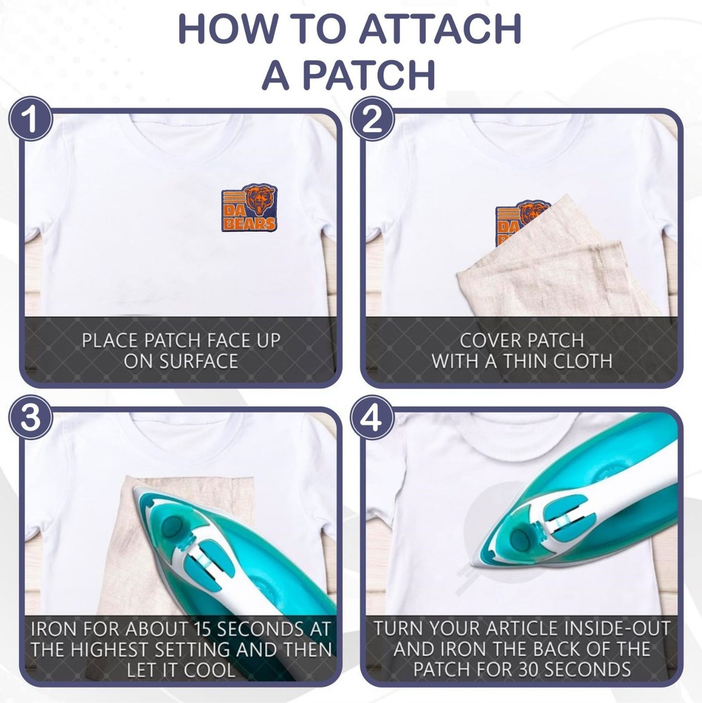 Chicago Bears NFL Team Logo Iron On Patch - Sew Patch - Embroidered Patch