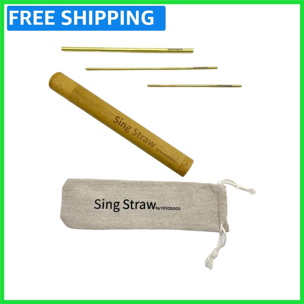 Effortless Vocal Training with Portable Solid Brass Singing Straws - 2.89 oz