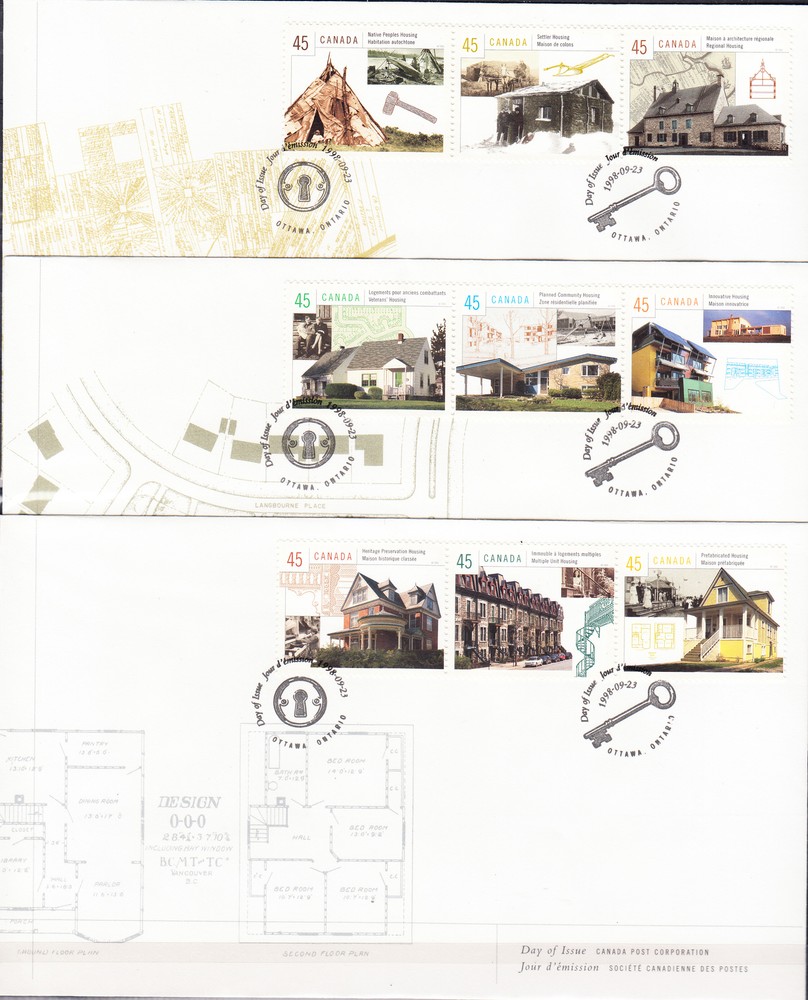 W CANADA 1755a-i FDC HOUSING