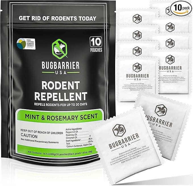 BugBarrier's Extra-Strength Mouse Mint & Rosemary Scent 10 Pouches