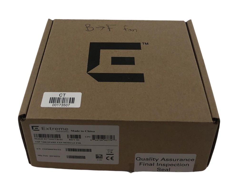 NEW - Open Box - Extreme Networks EC7200FTB-E6 VSP 7200 Fan Module