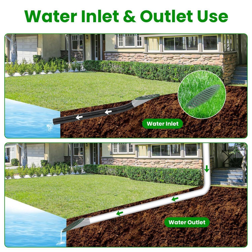 Yard Angled Drain Emitter Slope Drainage Pipe for Gutter Downspout Extensions