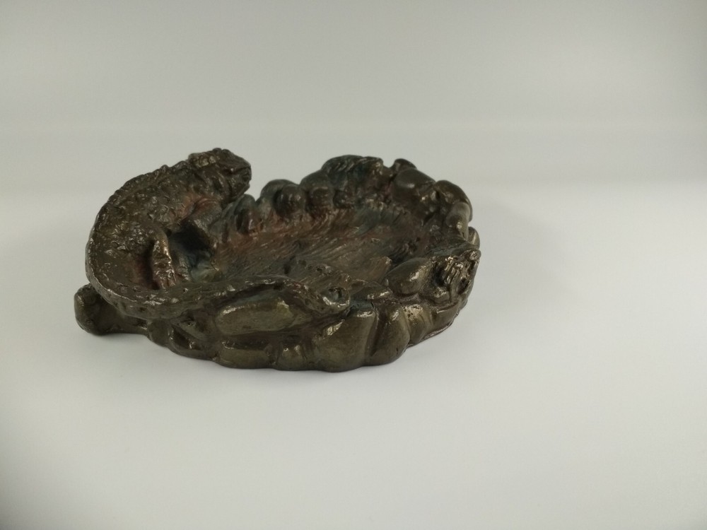 Lizard - salamander, Soviet bronze ashtray, *30