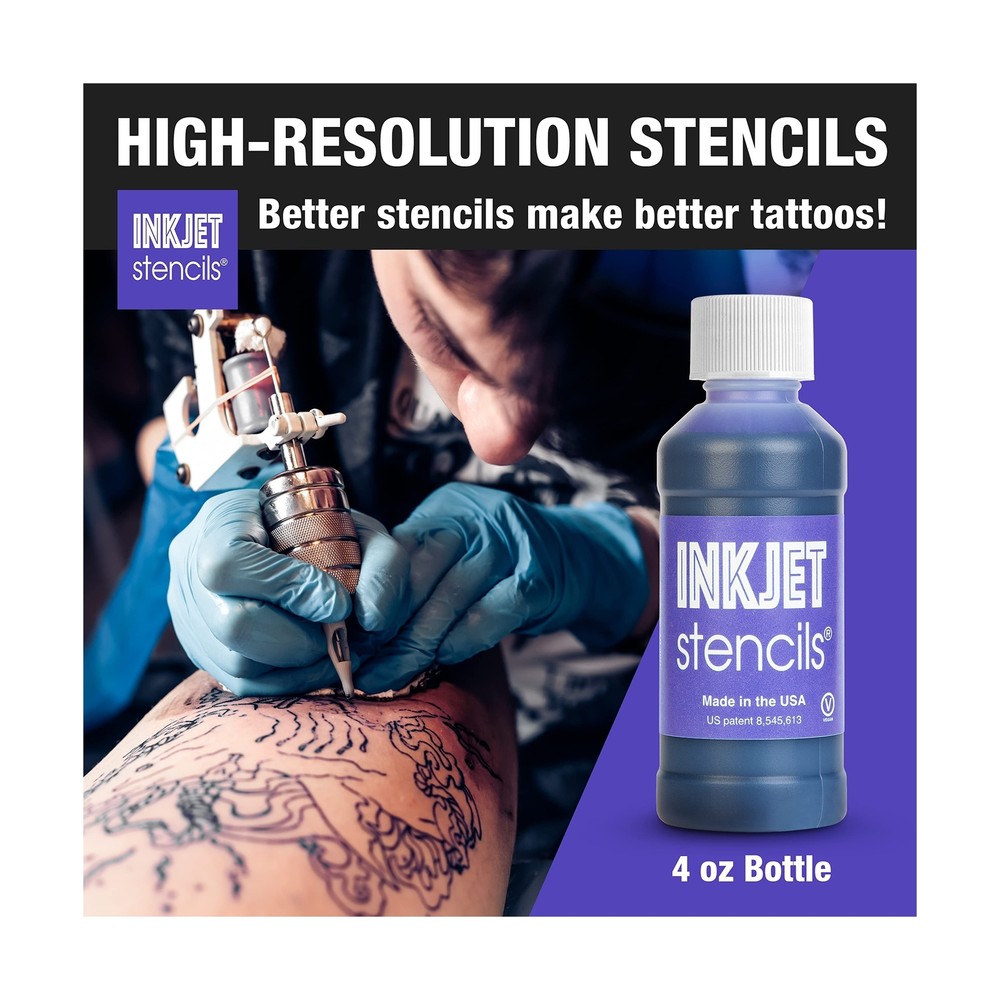 Refill Stencil Ink Compatible for Stencils Printer Ink (Violet, 4-Oz Bottle)
