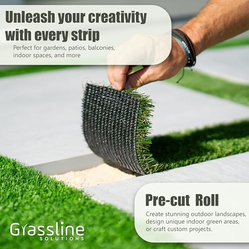 Artificial Grass Strip 4" x25' for Indoor/Outdoor Use-Realistic, 1" 4in x 25ft