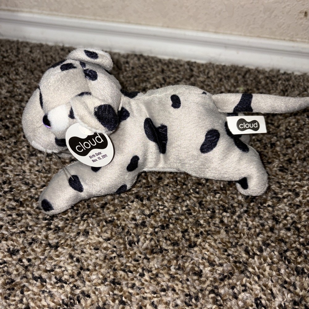 2011 Ciber Cloud Stuffed Leopard Plush Stuffed Animal 7" w/ Tags Gray