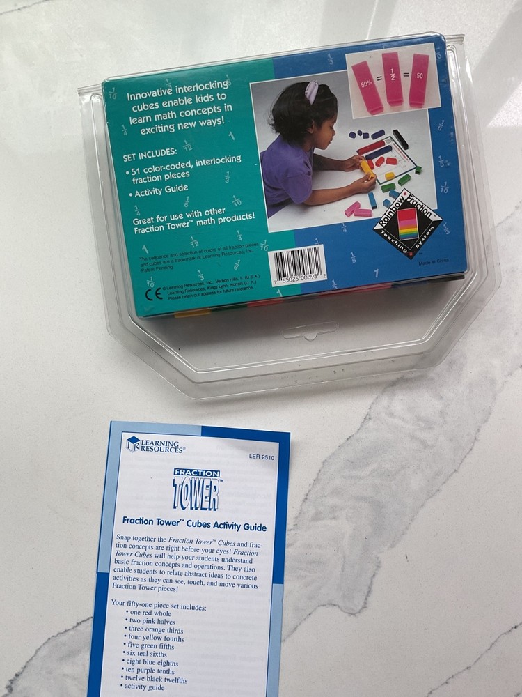 Learning Resources Set/51 Fraction Tower Cubes (LER 2510) + Activity Guide VG