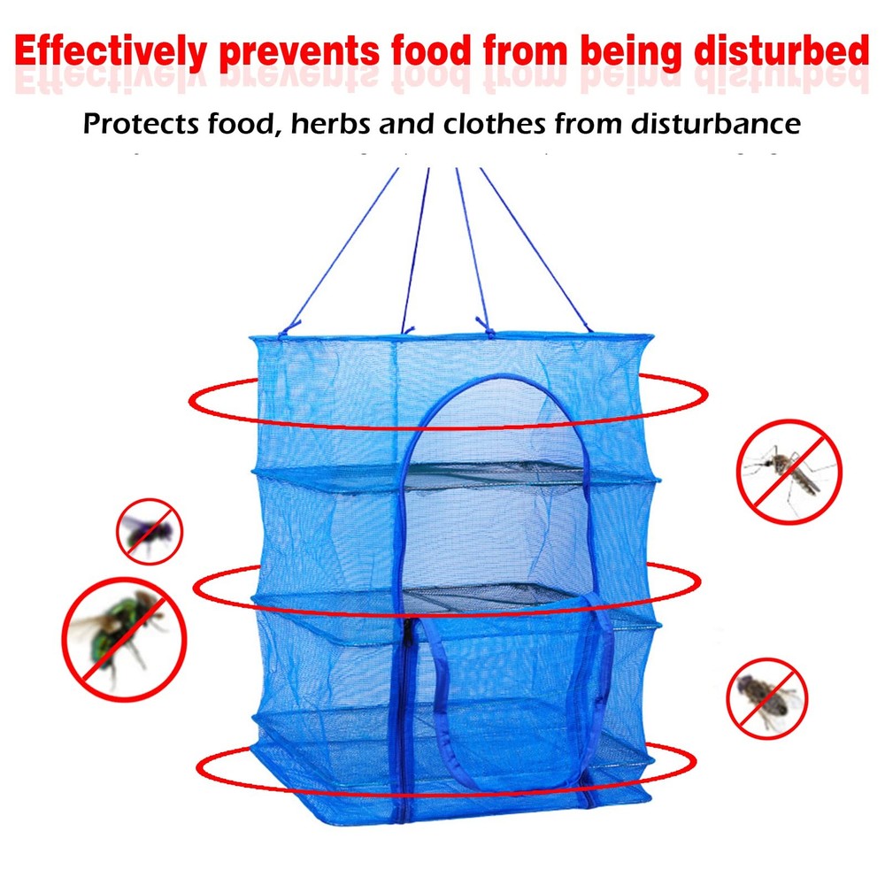 Drying Rack 4 Layers Folding Mesh, Foldable Nylon Netting, Hanging Drying Net...