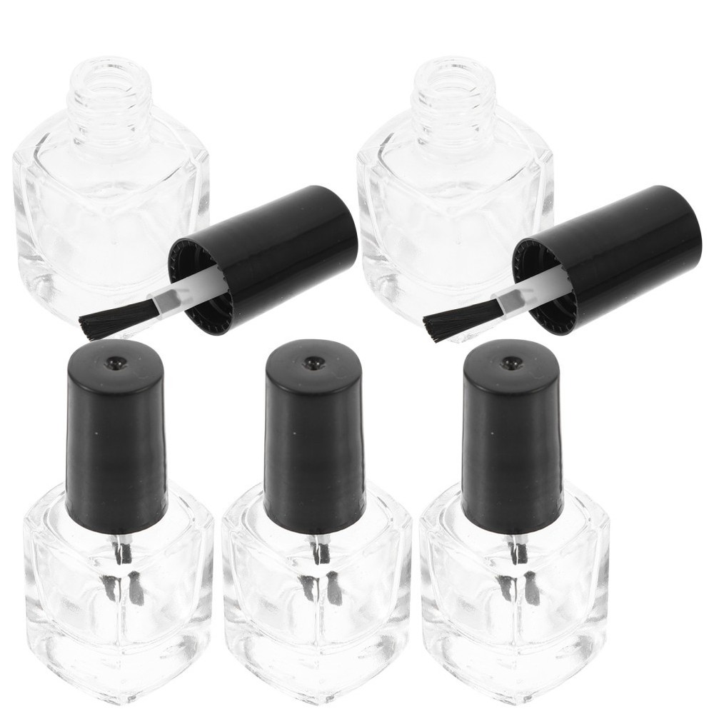 5 Pcs/pack Bottle with Brush Applicator Bottles Brushes Empty Nail Polish