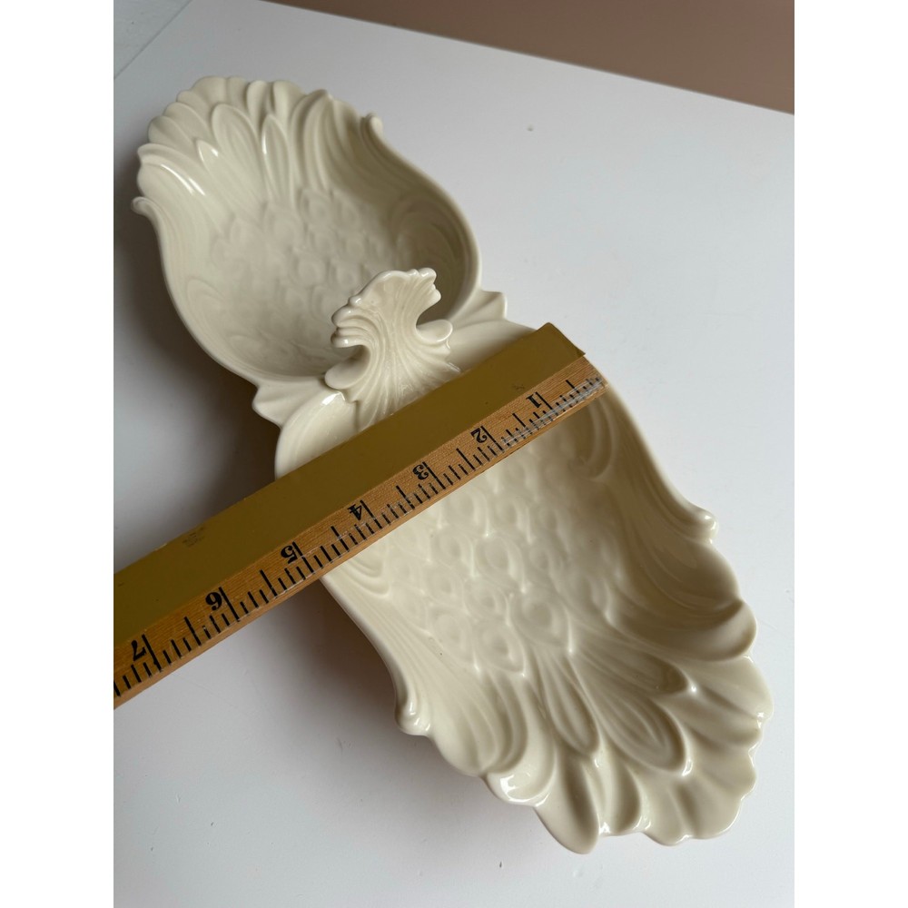 Lenox Double Relish Pineapple Pattern Dish | Lenox Green Backstamp | Candy Nut