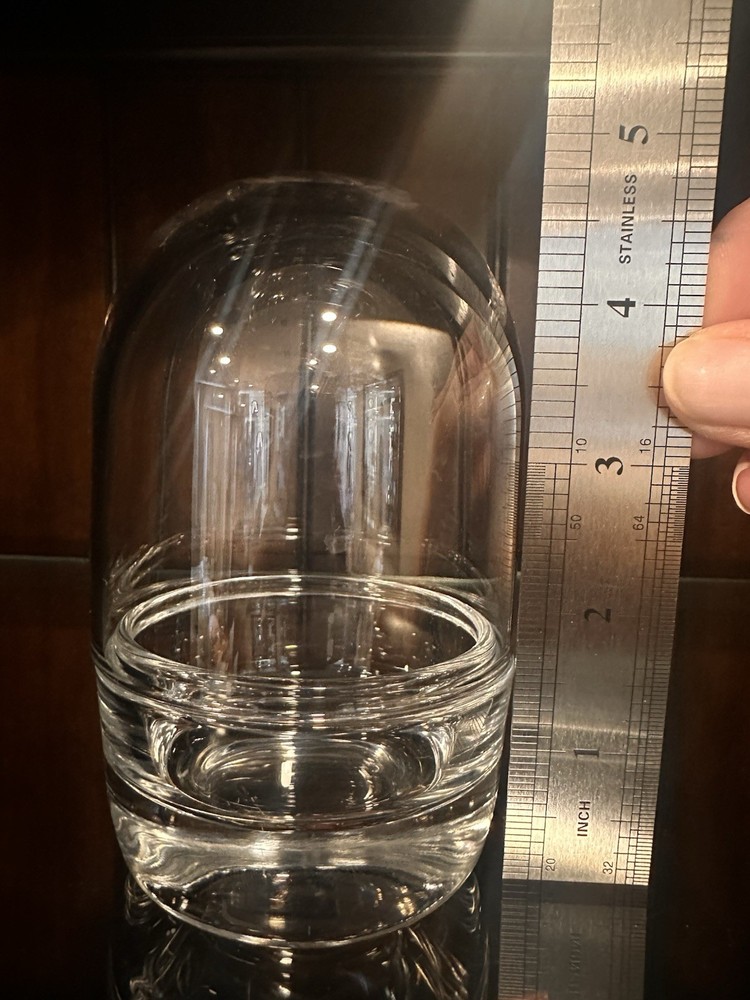 Glass Dome Terrarium 5” Thick Solid Clear Base For Plants