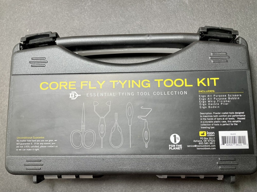 Loon Core Fly Tying Tool Kit (black) Includes 5 tools in a sturdy travel case.