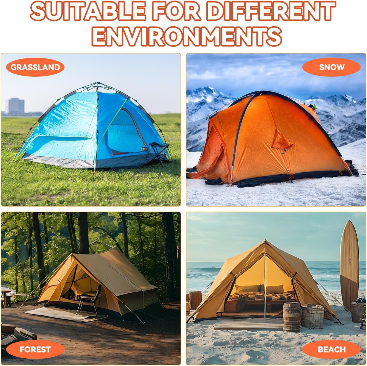 10 Pcs 8 Inch Screw in Tent Stakes Tent Pegs Heavy Duty, Camping Stakes