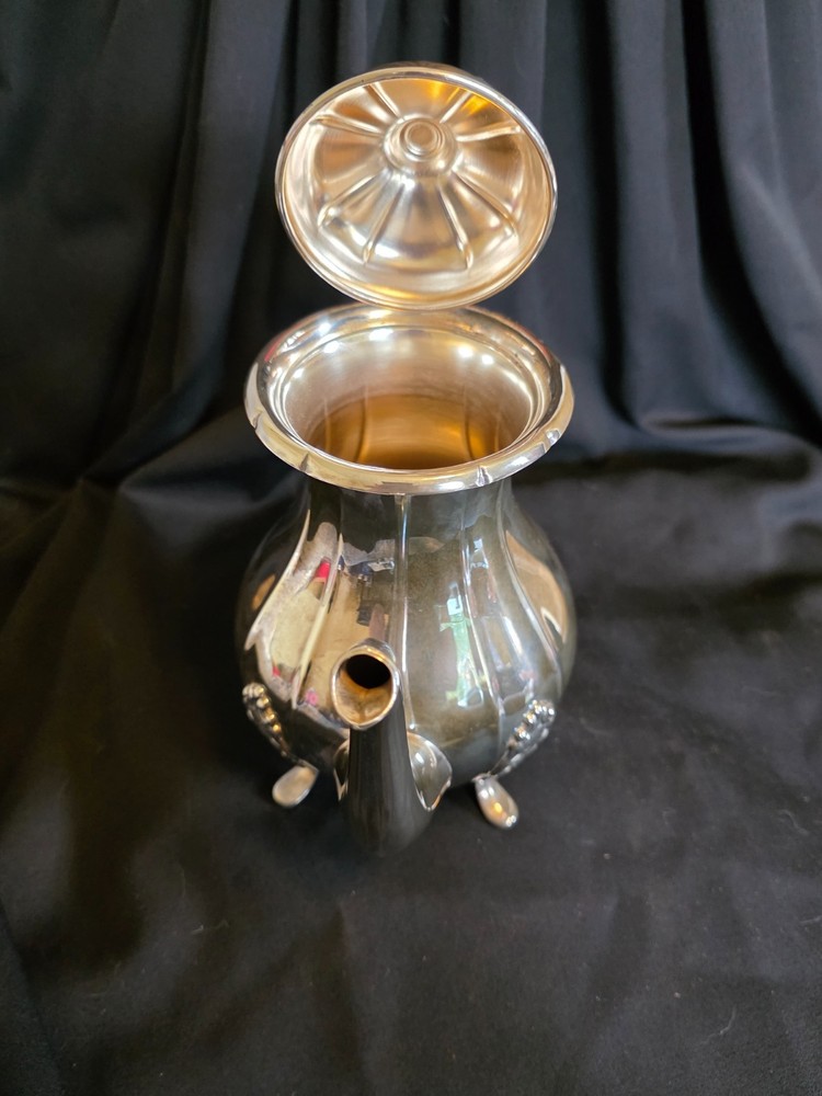 Vintage Nickel Silver Teapot – Ornate Footed Design