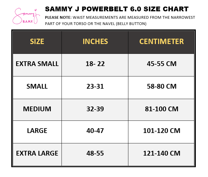 SAMMY J POWERBELT 6.0 - Authentic (Extra Small – Extra Large)