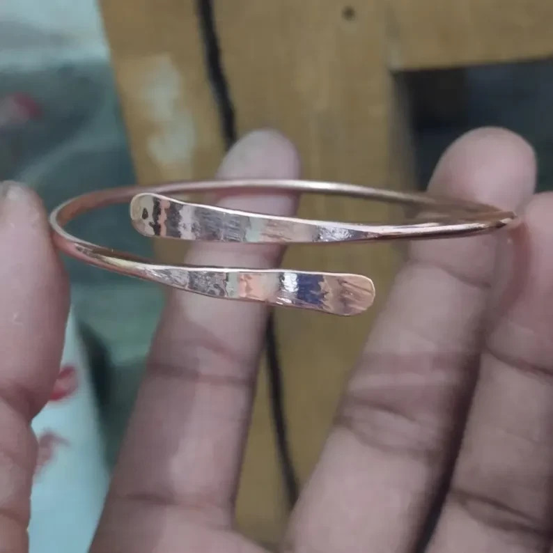 Solid Pure 100% Copper Adjustable Handmade Statement Unisex Bangle All Size P30
