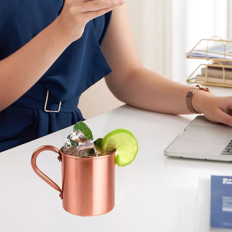 100% Solid Copper Mug | Pure Copper Drinkware Mugs |Moscow Mule Cup Barware Gift