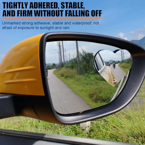 Car Heart-Shaped Blind Spot Mirror, 2PCS Adjustable Wide Angle Frameless 6CM