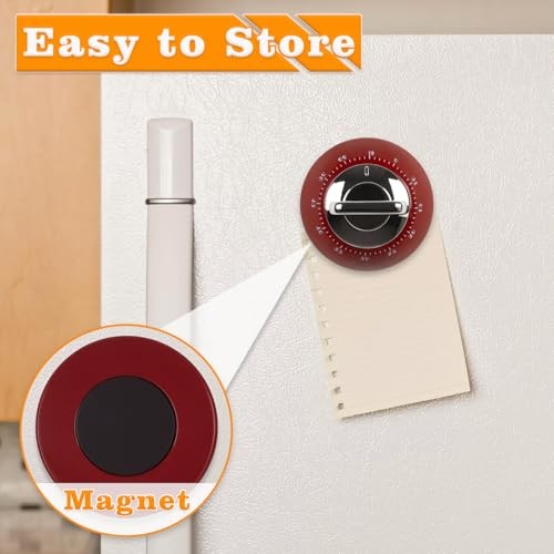 Mechanical Kitchen Timer, Magnetic Wind Up Analog Timer with Loud Alarm Sound