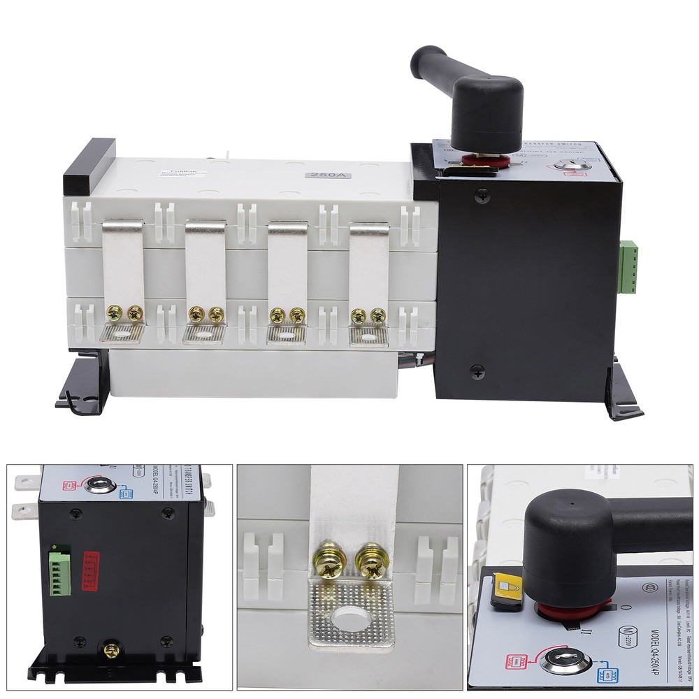 2IN1 Automatic Transfer Switch 4P 250A AC Toggle Switch Dual Power AC-338 110V