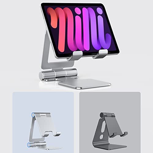 Tablet Stand, Adjustable & Foldable Aluminium Desktop iPad Stand,Compatible