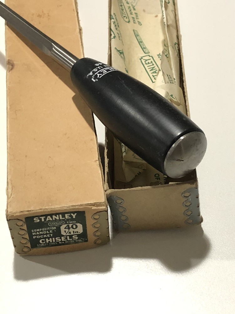 VTG Stanley No.40 Chisel 1/4” Cabinetmaker Tool NOS Rare Composition Handle NEW