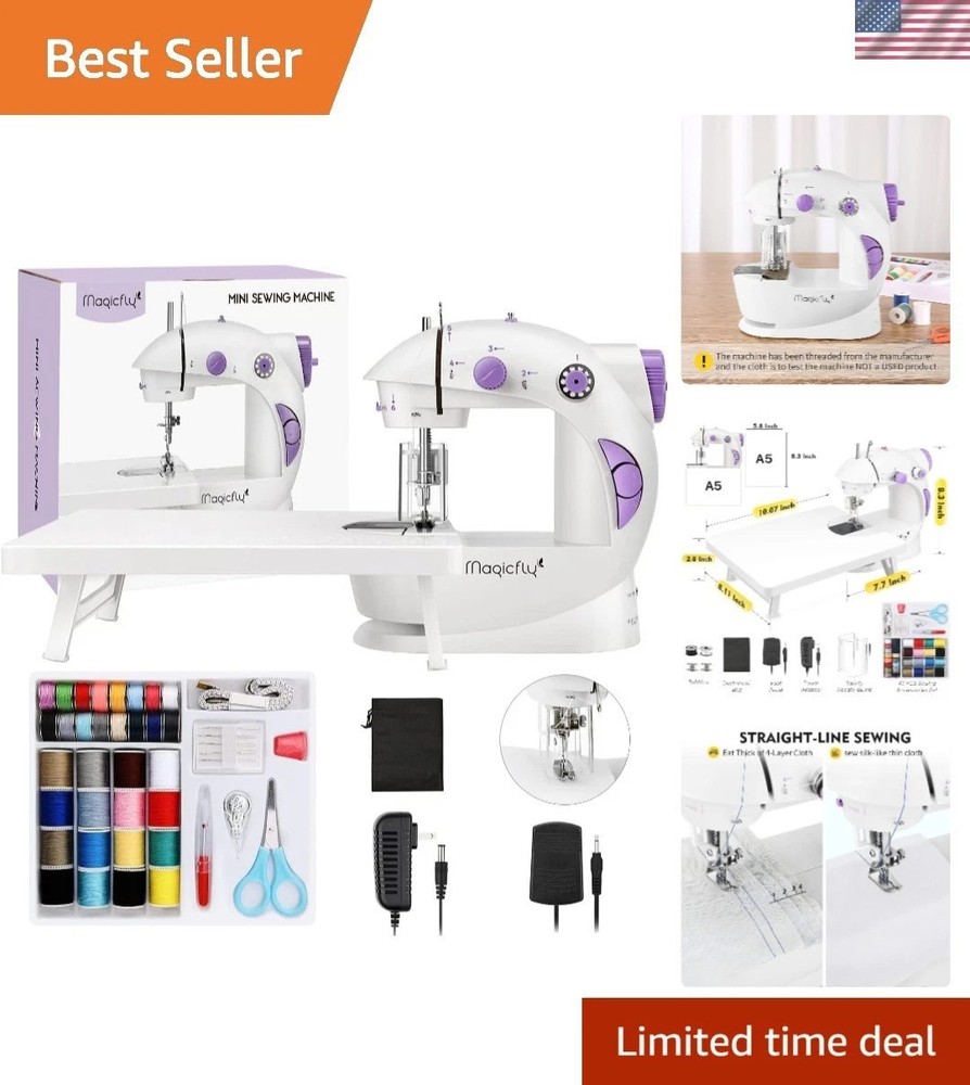 Mini Portable Sewing Machine with Extension Table & Accessories for Beginners