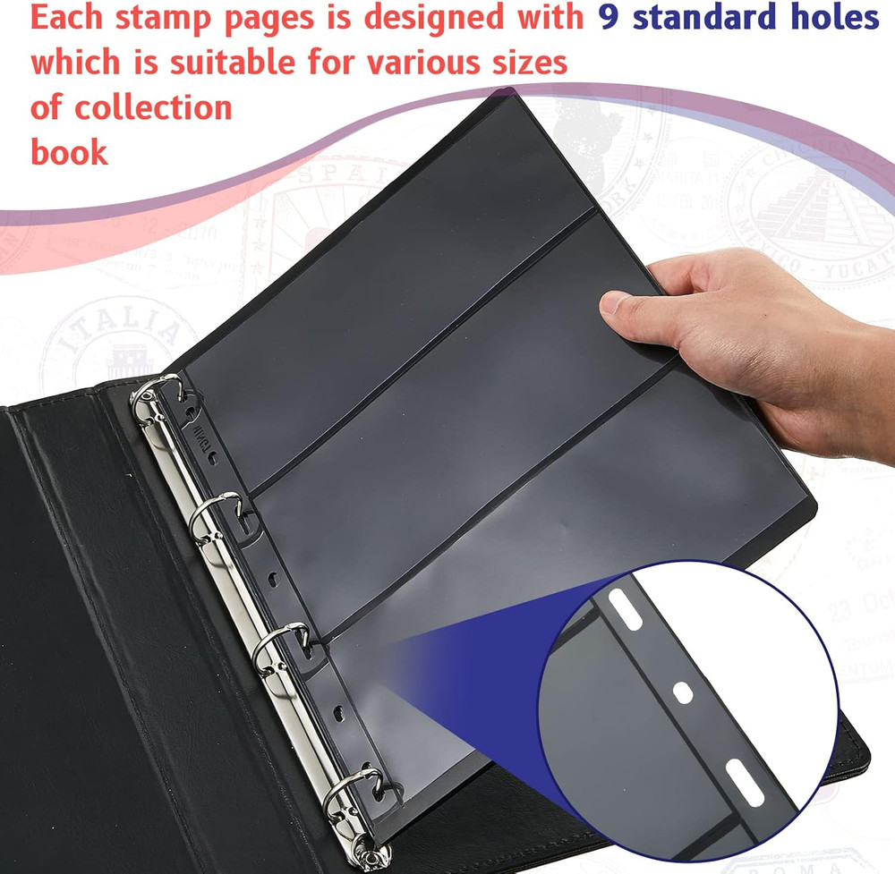 20 Sheet Stamp Pages for Stamp Album Binder 1/2/3/4 Pockets Collectors Collecti