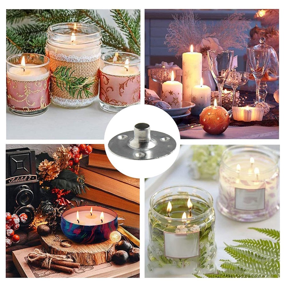 Convenient 500Pcs Candle Wicks Holders with Iron Base for DIY Projects