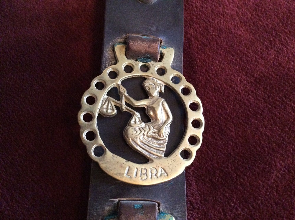 Zodiac Horse Brass On Leather Strap