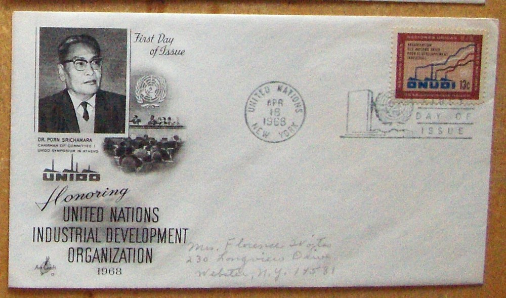 United Nations FDC INDUSTRIAL DEVELOPMENT ORGANIZATION, NY 4/1968.