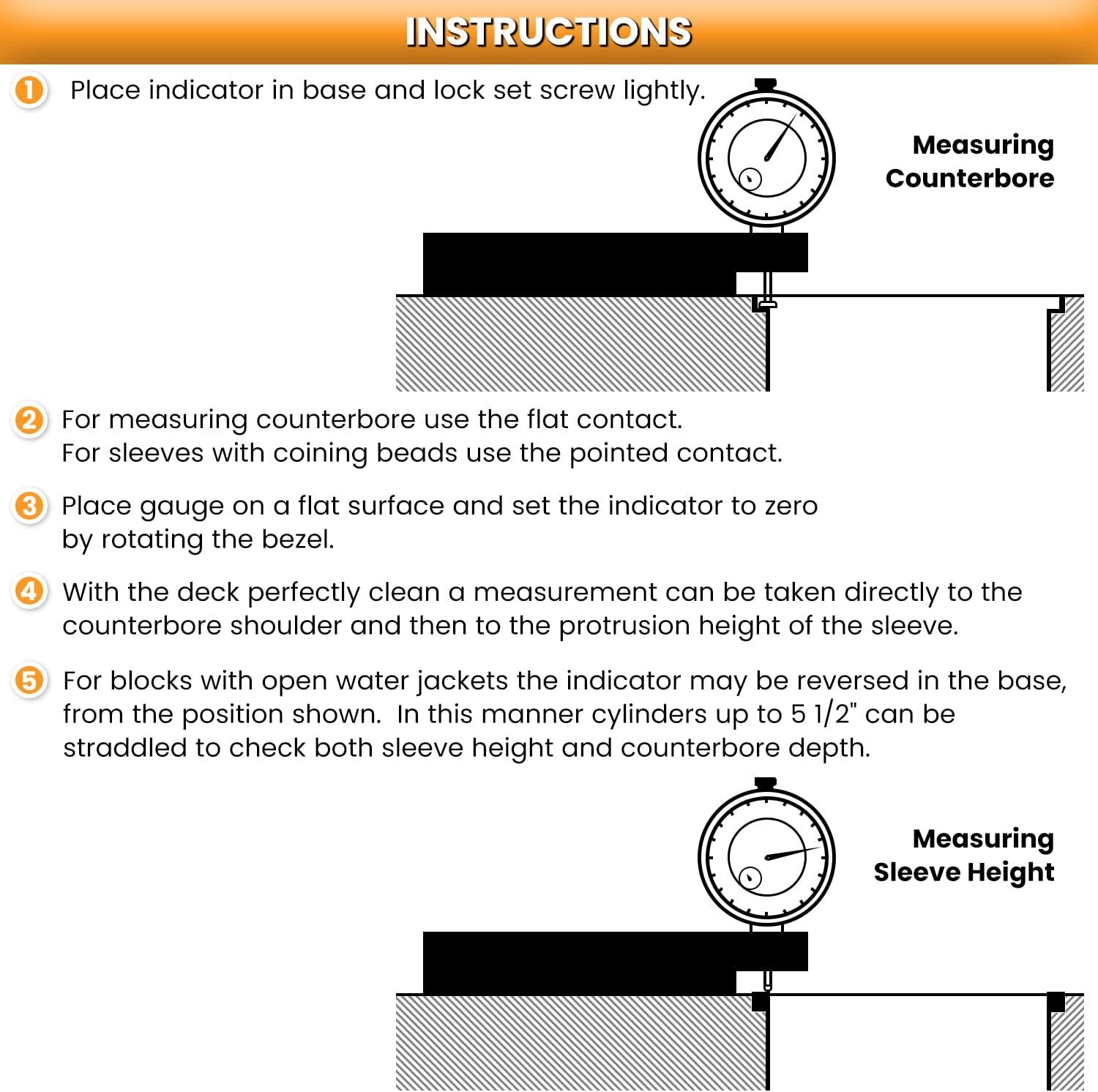 For Diesel Engines Cylinder Liner Protrusion Measurement Tool Dial Indicator🔥