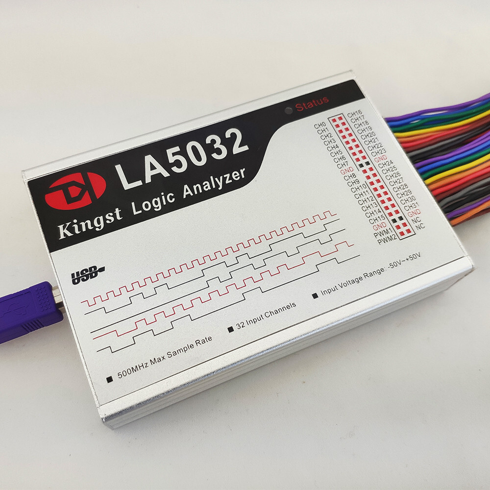 New LA5032 USB Logic Analyzer 500M Max Sample Rate 32 CH ARM FPGA Debug Tool