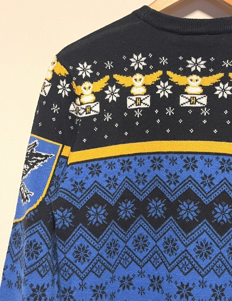 Harry Potter Wizarding World Ravenclaw Printed Blue Pullover Sweater Small