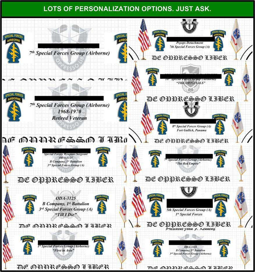 MC-NICE: Special Forces JFK Quote PERSONALIZED & SOCOM COIN