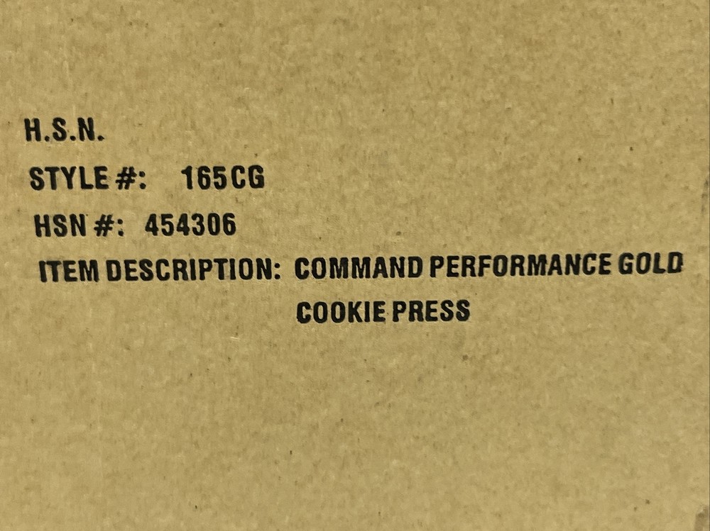 NEW COMMAND PERFORMANCE GOLD COOKIE PRESS WITH SHAPE PLATES HSN