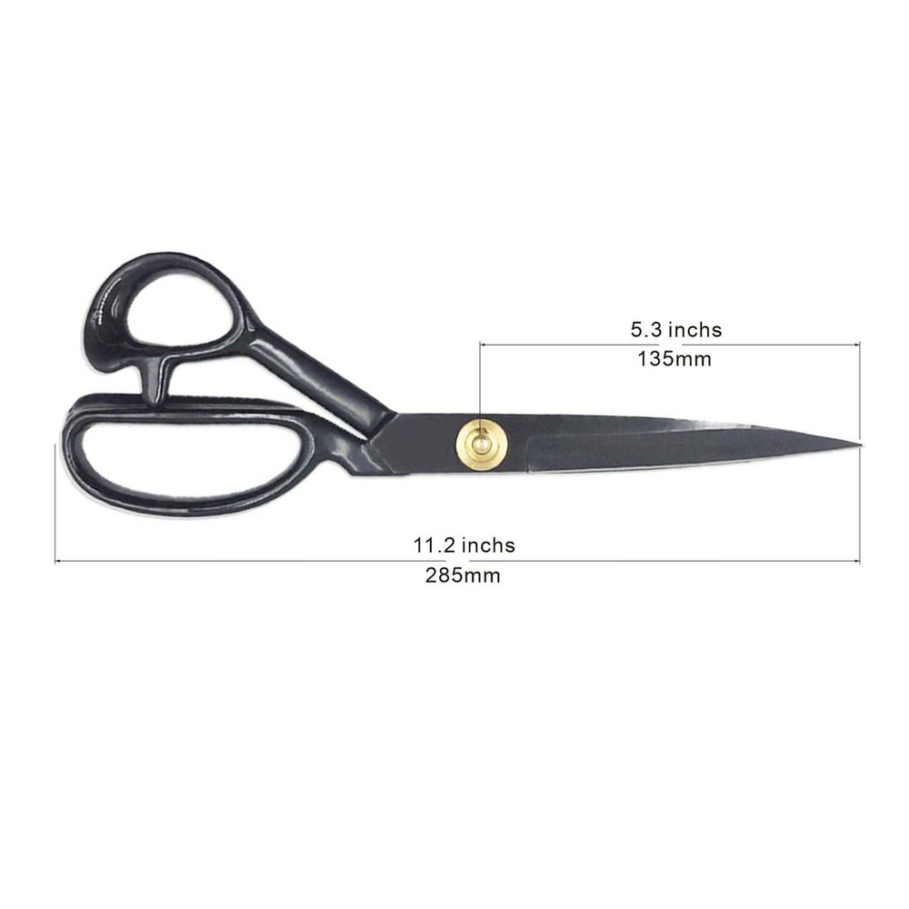 Black 11 Inch Professional Tailor Fabric Sharp Scissors Sewing Leather Shears