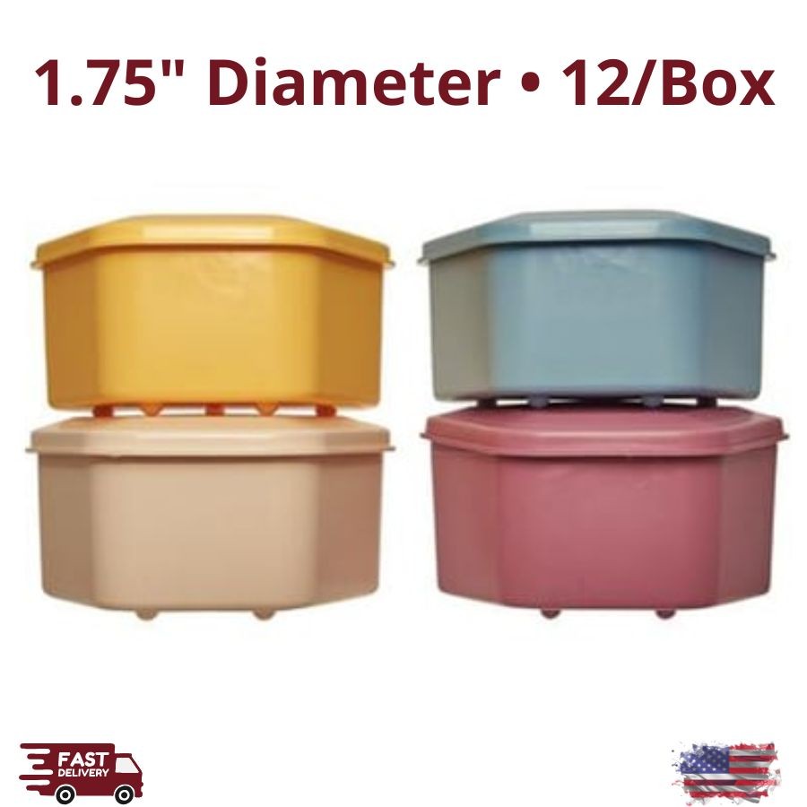 Dental Denture Cup 12/Pk 1.75" Diameter Model Box Storage Cleaning Container