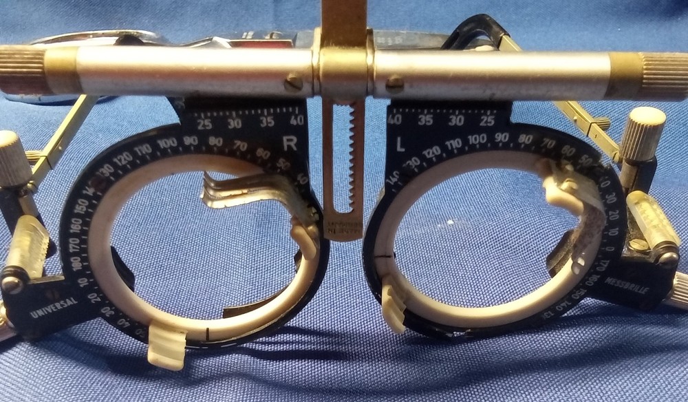 Vintage German Optometric Trial Frame–Universal Messbrille–Adjustable Axis & PD
