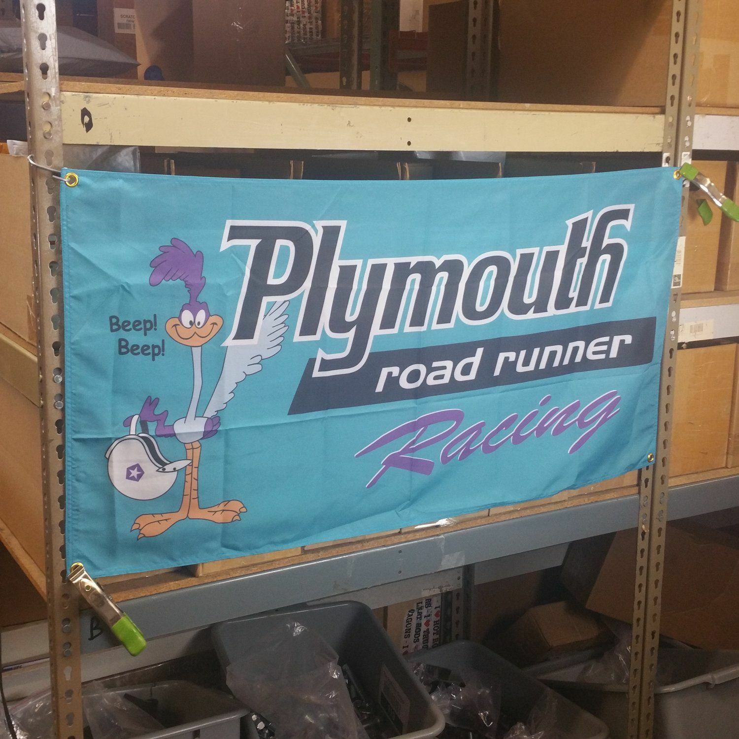 Plymouth Racing Flag Banner Sign garage mancave hotrod nascar mopar roadrunner