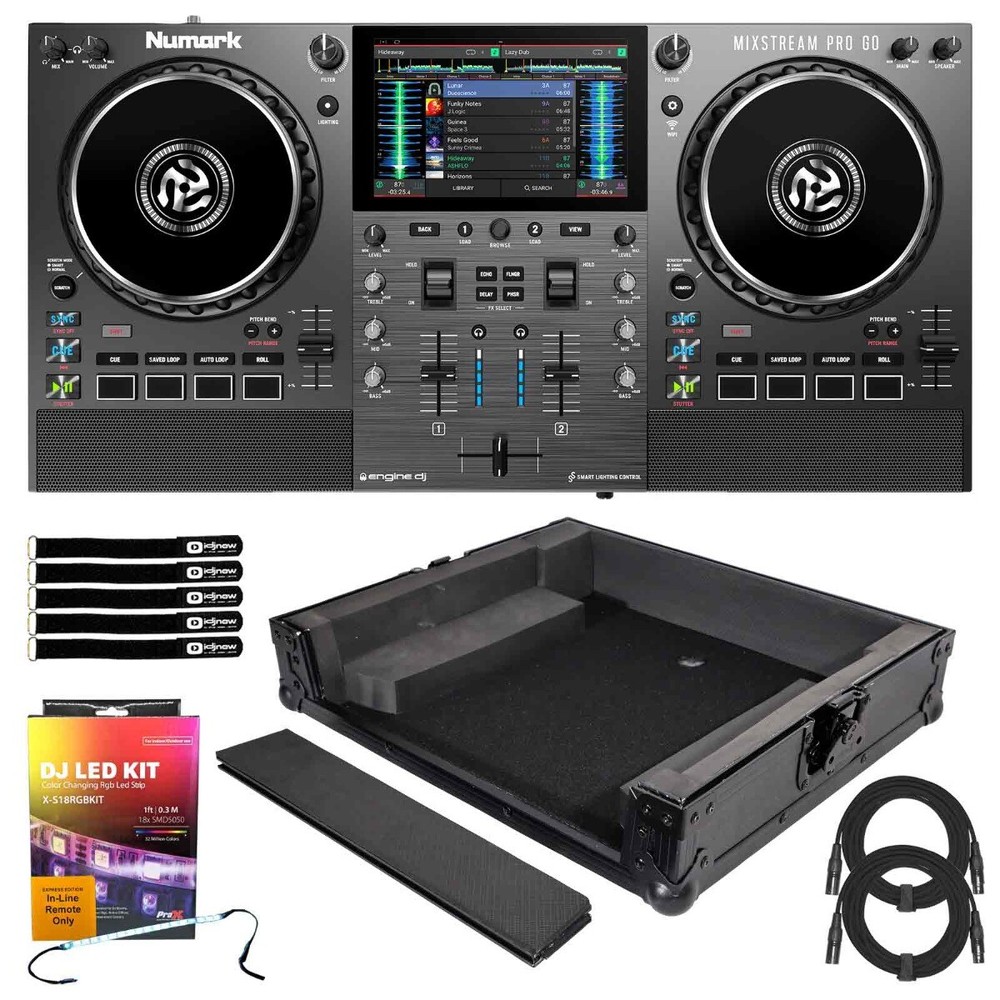 Numark MIXSTREAM PRO GO Streaming Battery Powered DJ Controller w Black Case